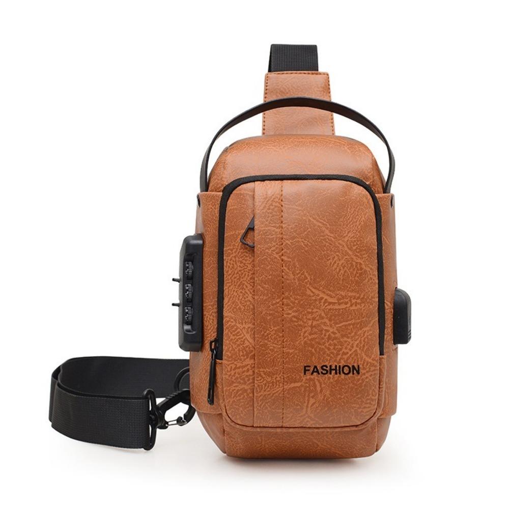 Waterproof Men s Chest Bag Anti-Theft Single Shoulder Bag Men s Crossbody Sling Bag Outdoor Sports светло-коричневого