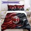 Ensemble de literie 3 pièces imprimé motif AC Milan Housse de couette et taies d'oreiller douces, respectueuses de la peau, lavables Ensemble toutes saisons Chambre à coucher