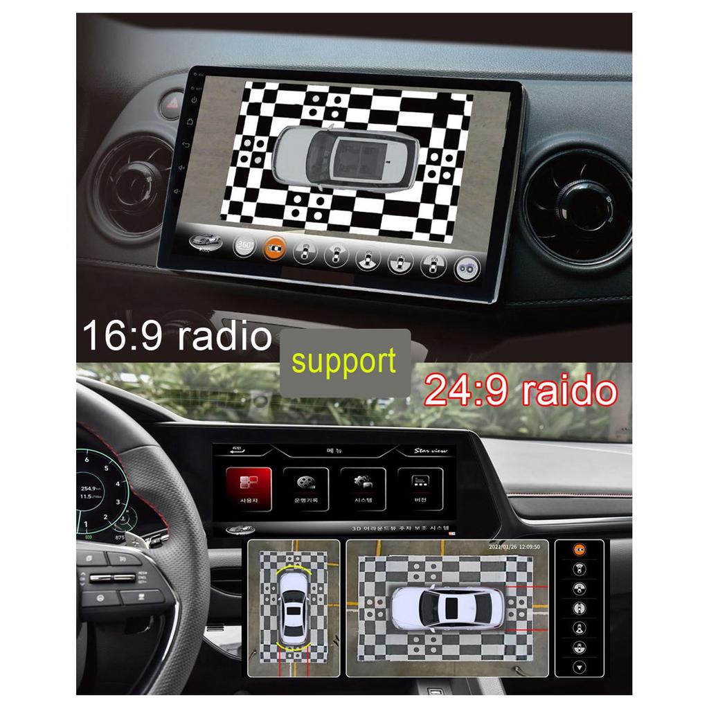 1080P HD 360 Degree Bird View System, Car Surround Camera System with 2D 3D Multi View and Parking Monitoring, for Vehicle