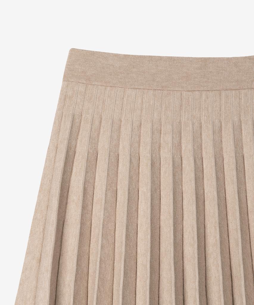Basica Pleated Knit Skirt (Beige)