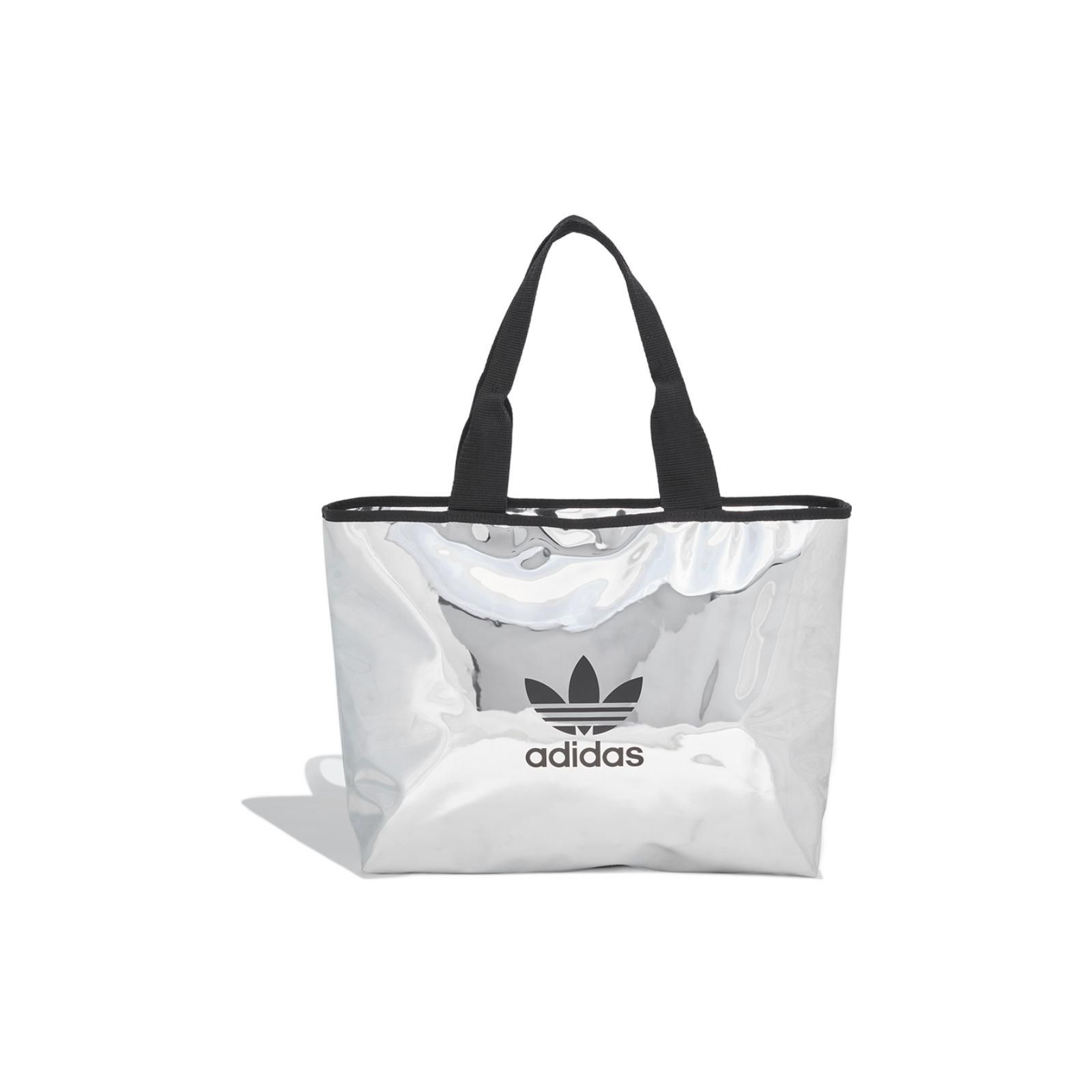 

Adidas Originals Trefoil Laser Mirror Logo Print Fabric Mixed Polyester Tote Bag Shopping Bag Handheld Shoulder Bag Regular Women Tote Bags ED5885 Liquid Silver