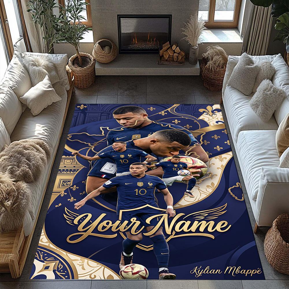 Mbappe Personalized Text Carpet Perfect For Dormitory Playrooms Study Room Living Rooms Antislip Carpet Office Home Decor