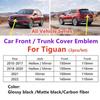 BGE1 2026 Hot For VOLKSWAGEN VW 2pcs Car Front Grill/Rear Emblem Lid Covers Logo Emblem Sticker For Tiguan 2010-2022 Car Emblem Cover AH0