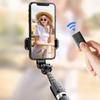 Selfie stick with bluetooth remote control 3 in 1 black button convenient recording