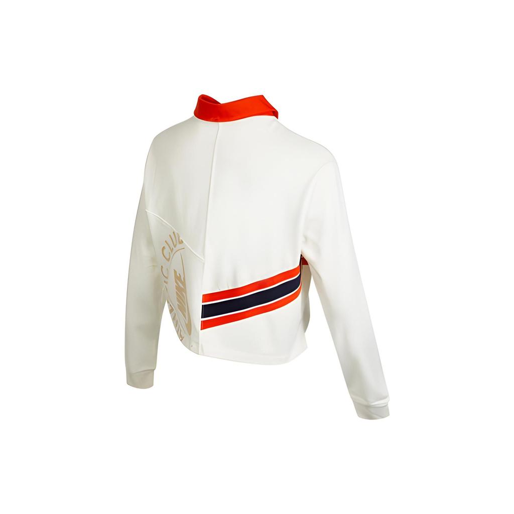 Nike Color Block Three Stripes Logo Printed Casual Long Sleeve T-Shirt Women T-Shirts White DQ9148-133