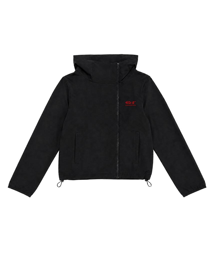 ESCAPEFROM Escf Logo Point High-Neck Windbreaker Charcoal