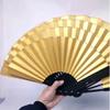 Golden Paint Xuan Paper Fan Cultural Creative Blank DIY Double-Sided Folding Fan Chinese Style Calligraphy Painting Hand Fan