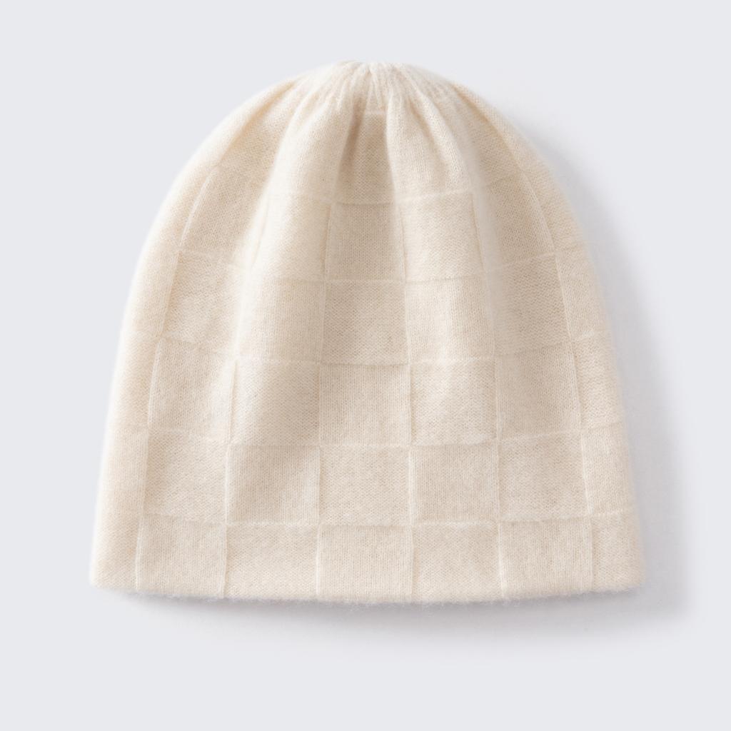 Autumn and Winter Double-strand% Pure Cashmere Knitted Hat Men's and Women's Retro Warm Casual Versatile Square Hat