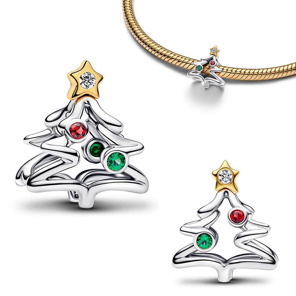 Copper Christmas-Themed Pendant Featuring Reindeer Santa Claus Suitable For Diy Bracelets Necklaces Jewelry Gift