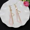 Women Geometric Long Triangles Drop Ear Studs Earrings Jewelry Gift