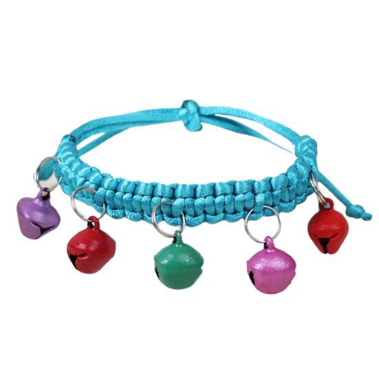 Necklace Adjustable Abrasion Resistance with Bells Woven Rope Pet Collar for Dods