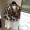 Popular Leopard Print Small Silk Scarf Decorative Scarf Casual Polka Dot Hanging Beard Versatile High-End Leopard Print Shawl