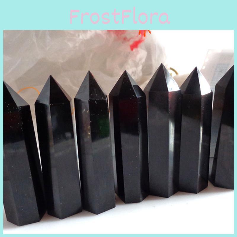 Obsidian Natural 100 Black Quartz Crystal Stone Point Healing Wand Hexagonal
