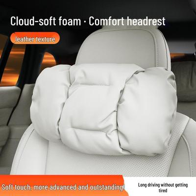 Universal Car Lumbar Support & Neck Pillow Set - Stain-Resistant Leather, No-Punch, All-Season Comfort