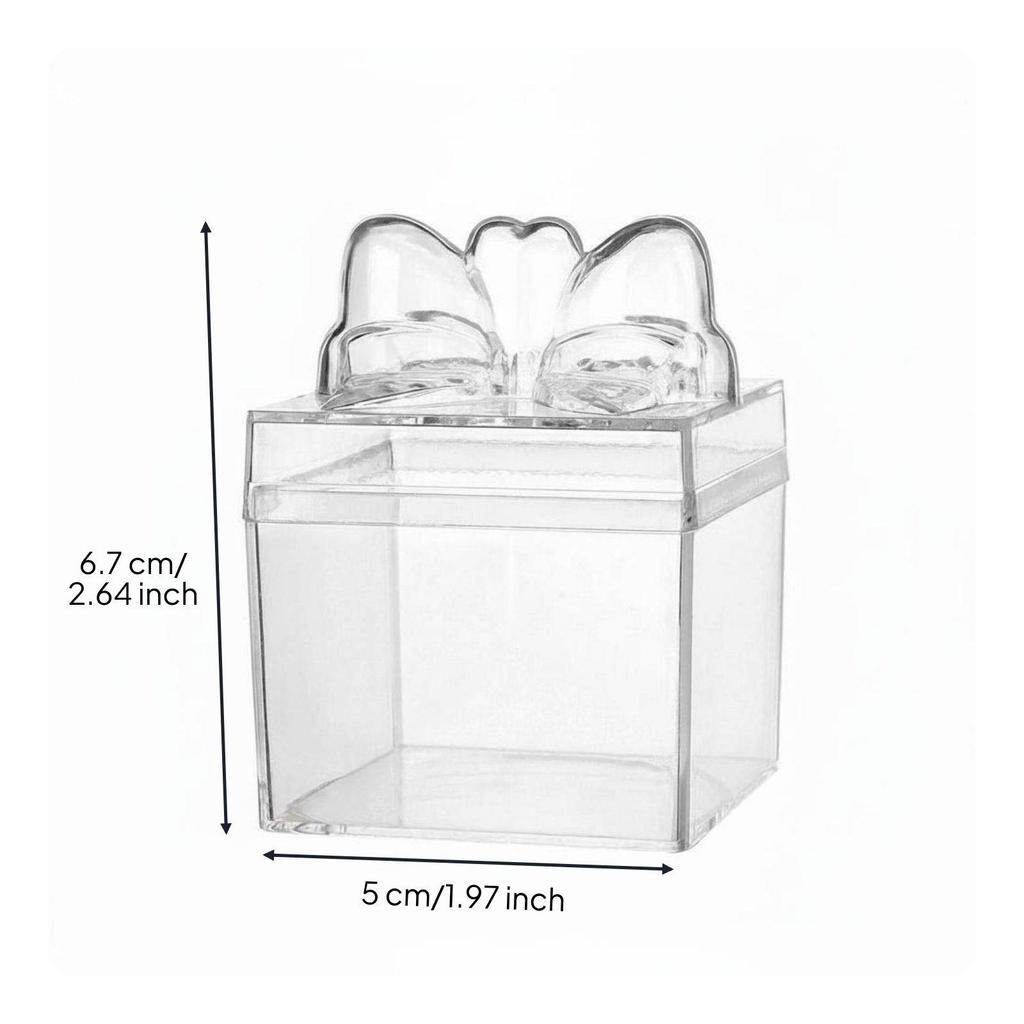 Candy Box Gift Container with Lid, Transparent Polypropylene, Clear And Compact