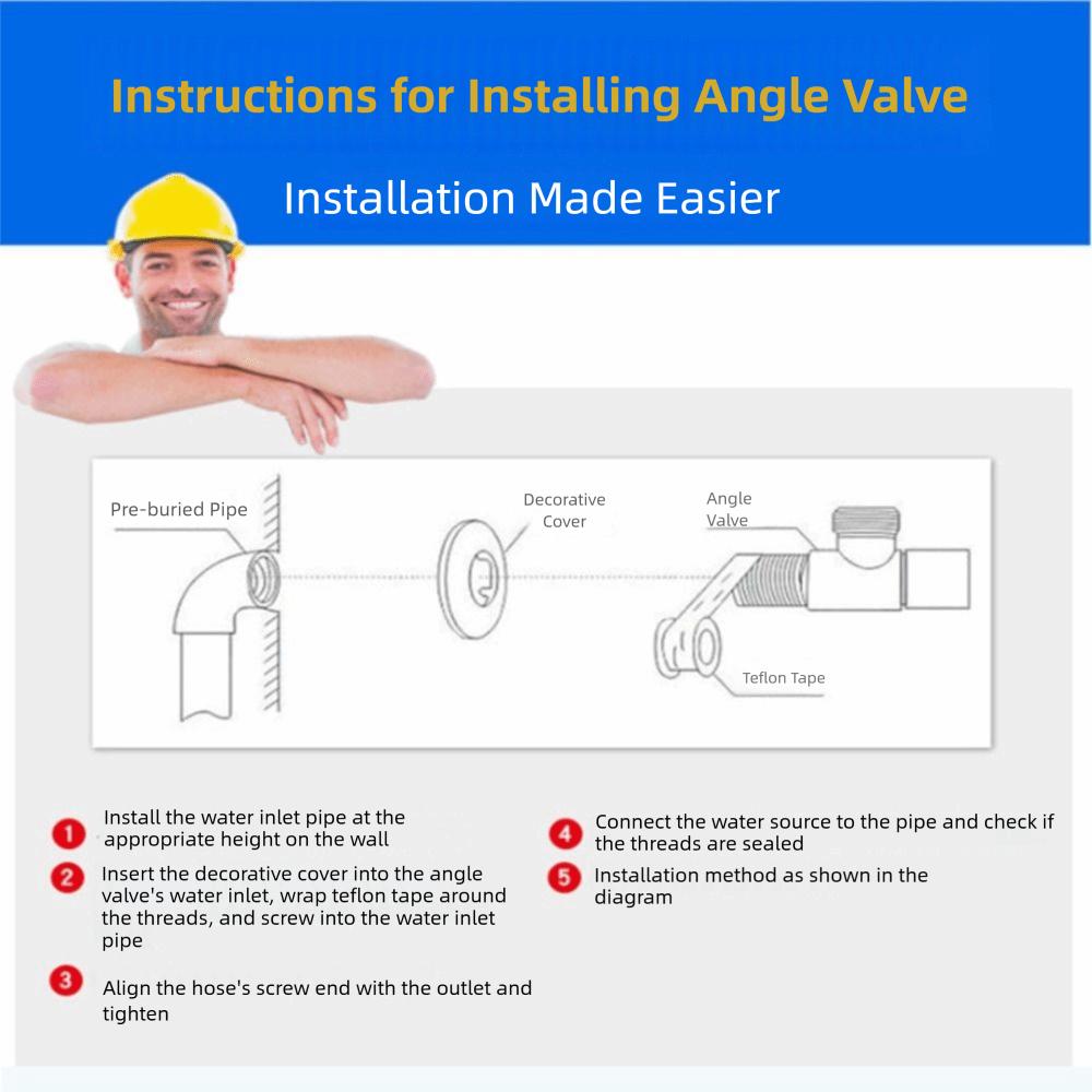 Large Flow Drain Hot And Cold Angle Valve Stainless Steel Water Heater Faucet  Kitchen