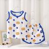 Kinder Ärmelloses Set Sommer Baumwolle Mädchen Shorts Schlafanzug Koreanischer Stil Jungen Tanktop Outfit Kinder Bekleidungsset