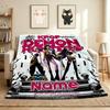 Custom Name Sword Warrior Flannel Blanket Throw Blanket Soft Warm Sofa Bed Home Decor Unique Gift