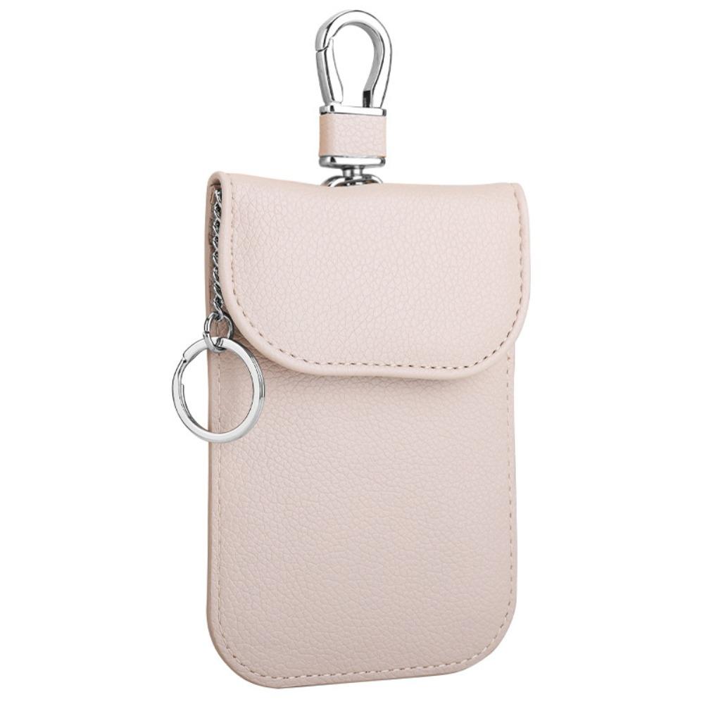 Fashion RFID Blocking Car Keys Case Anti-Theft Leather Key Protector Card Holder for Privacy Protection