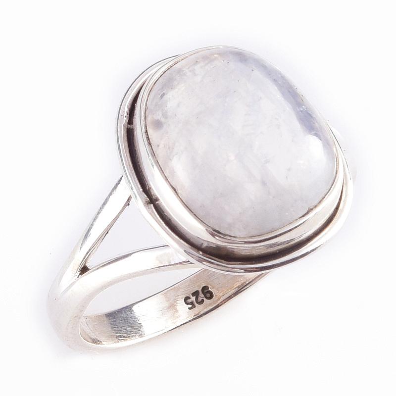 Natürlicher Regenbogen Mondstein Edelstein Handgefertigt 925 Sterlingsilber Ring Gr.10 v7J70