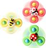 ALASOU 3PCS Suction Cup Spinner Toys for 1 Year Old Boy Girl|Spinning Top 12 18 Months|1 2 Year Old Boy Birthday Gift|Baby Bath Toy for Kids Ages
