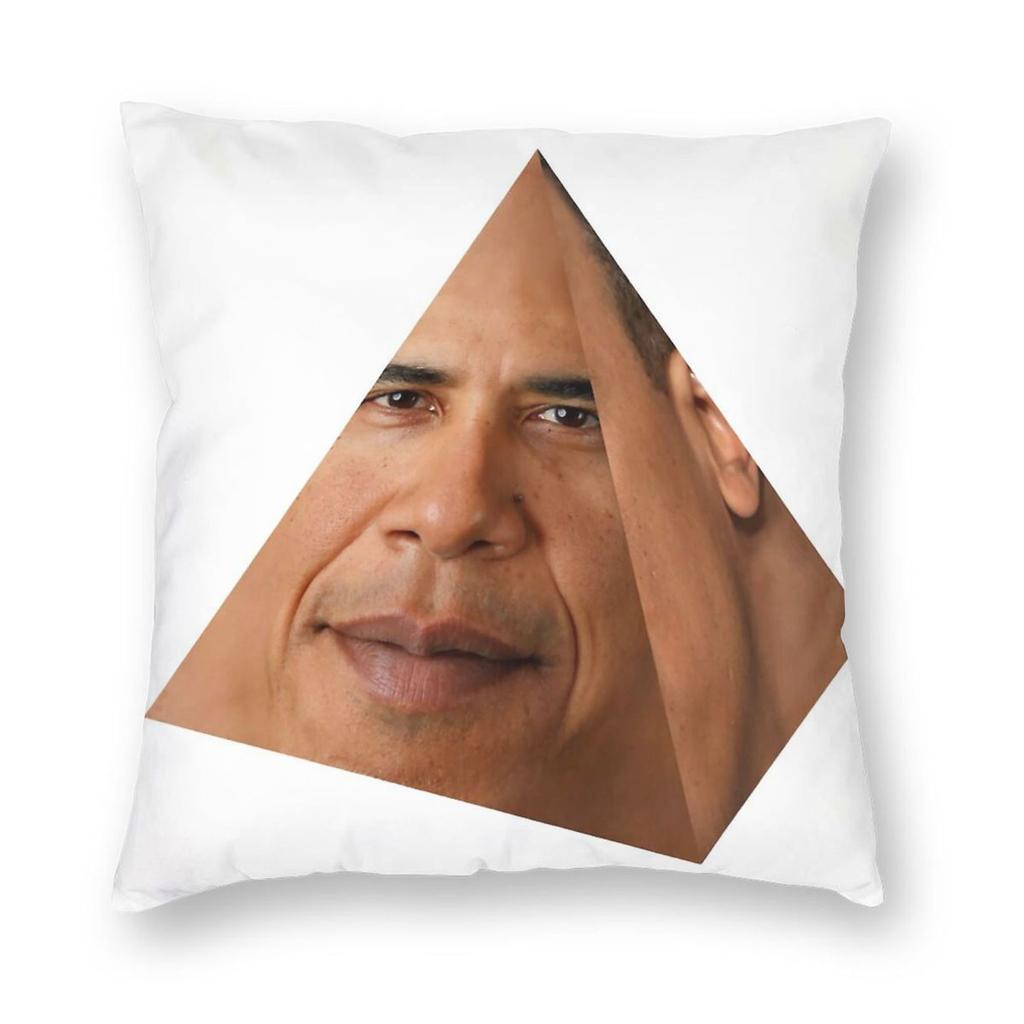 Obamium Obama Triangle Pyramid Square Pillowcase Polyester Linen Velvet Printed Zip Decor Sofa Seater Cushion Cover Wholesale