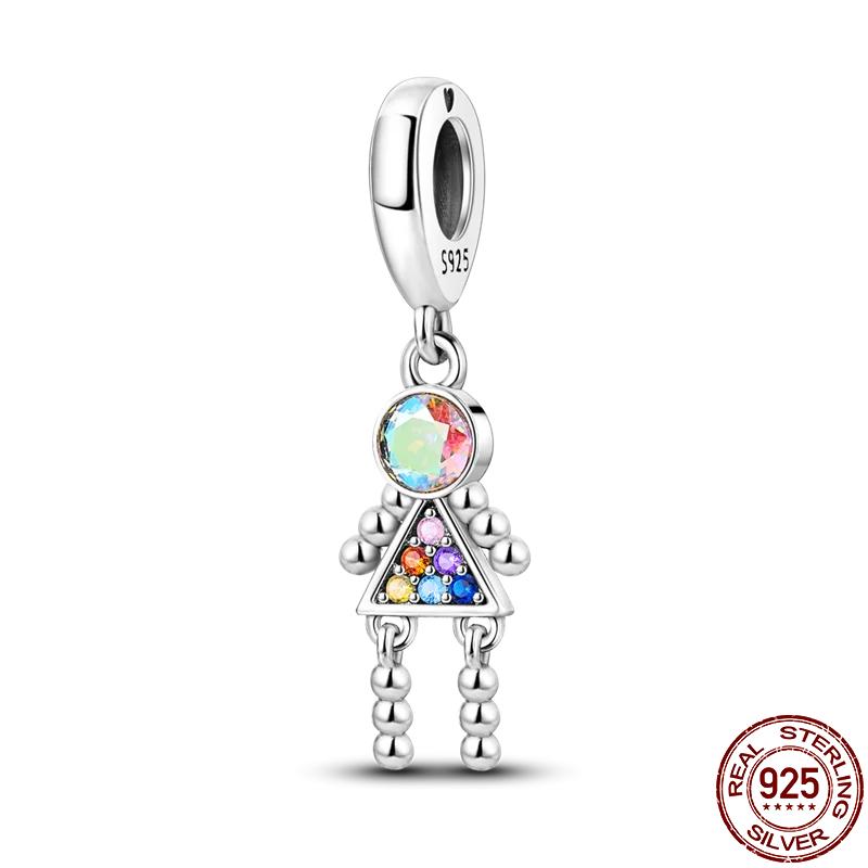 Copper Couple Lovers Sisters The Swing Pendant Charms Fit Original Bracelet Diy Bead Women Jewelry Gift