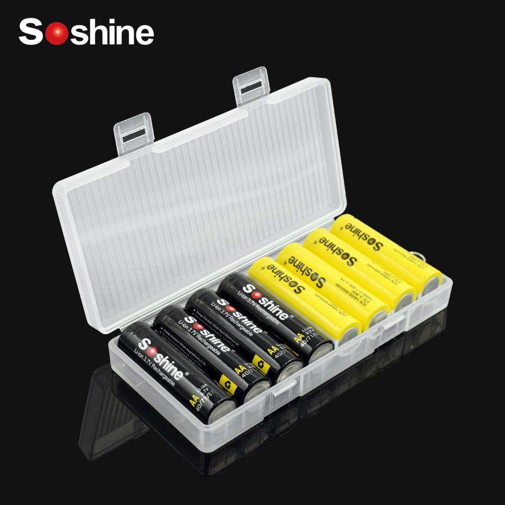 

Soshine 19 различных чехлов для хранения, жесткий пластиковый чехол, органайзеры для батареек 18650 AA AAA