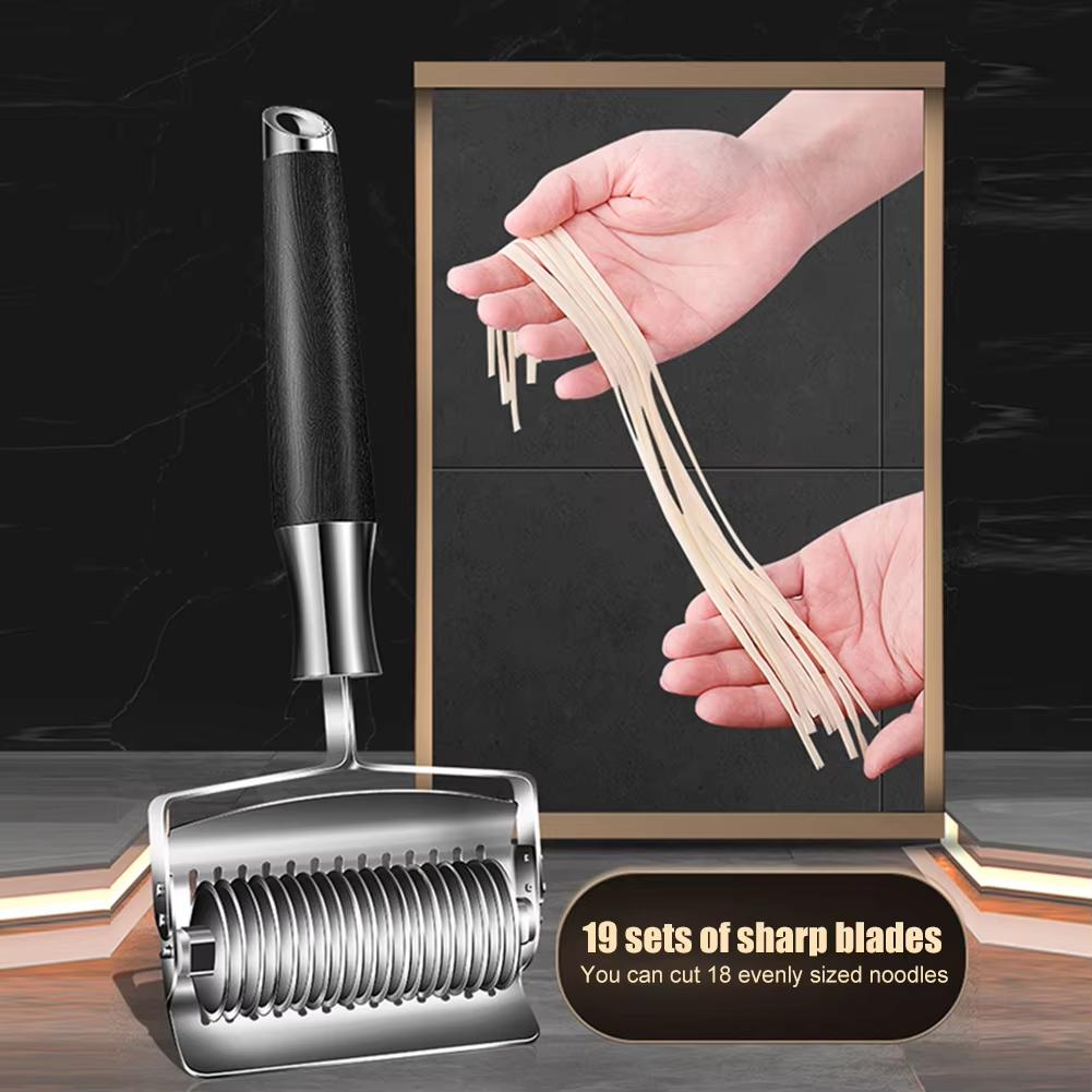 Manual Stainless Steel Noodle Garlic Cut Roller Cutter Dough Cutting Maker Helper Tool Dough Cutting Maker Kitchen Tool