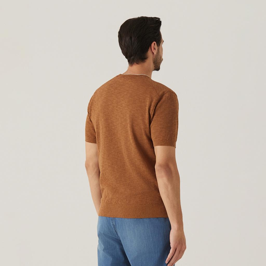 FERRAROMILANO Front Fine Texture Round Knit Camel (Amsftsr20160)