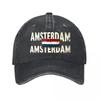 Amsterdam Vintage Gewaschene Baumwoll-Baseballkappe Gewaschene Baseballkappe
