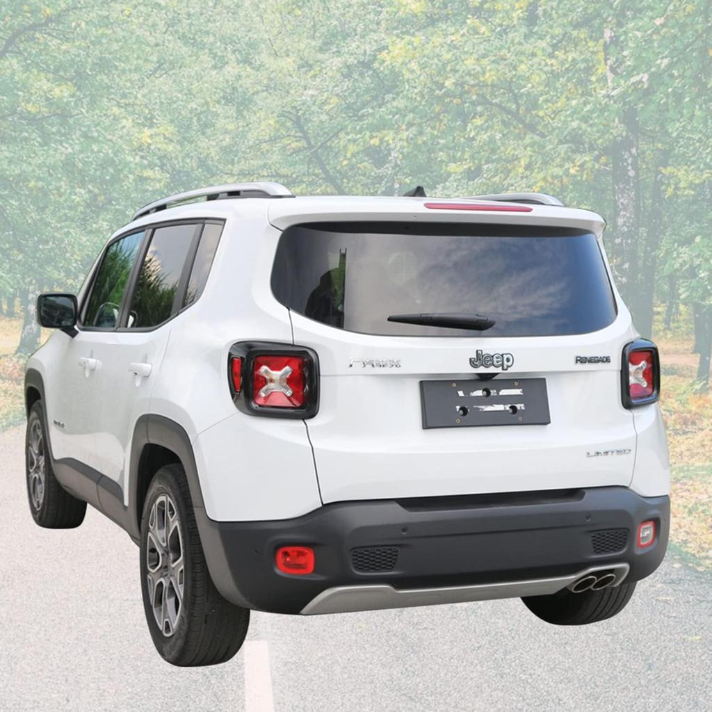 YOCTM Glossy Black Tail Light Cover for Jeep Renegade 2016 2017 2018 ABS Lamp Guard Protector Bezel Trim Exterior Accessories 2-PACK