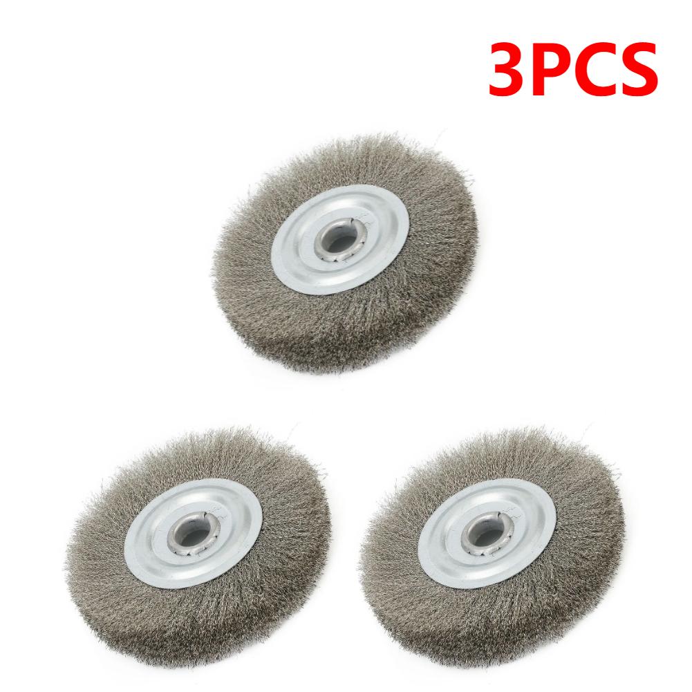 Wire Wheel Brush 5inch Crimped Stainless Steel Wheel Brush Bench Grinder Abrasive Tool 16mm Hole Drill Brush Polishing Tools