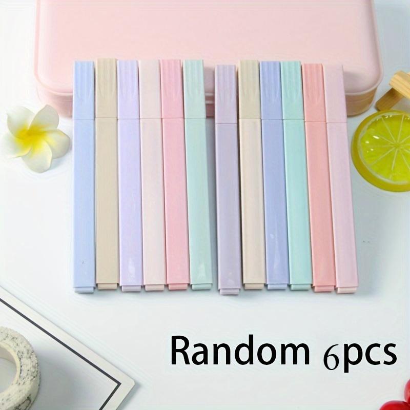 6Pastel Highlighters Cute Highlighters, Assorted Colors, Bible Highlighters and Pens No Bleeding, Gentle Soft Chisel Tip Pastel Markers