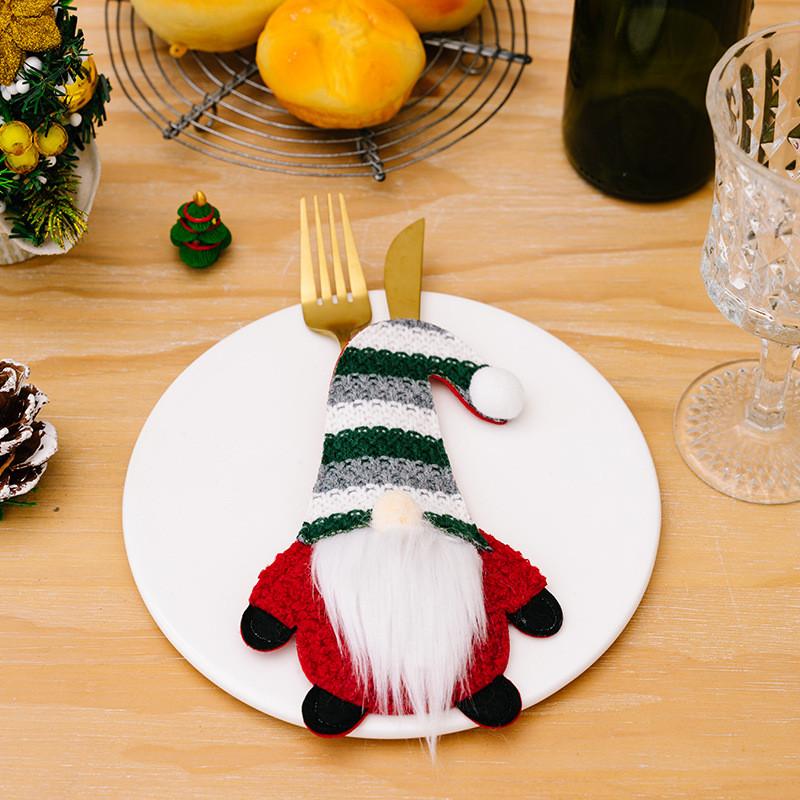 

Gnome Delightful Christmas Fork And Set Featuring Playful No Face Doll And Hat Red Set
