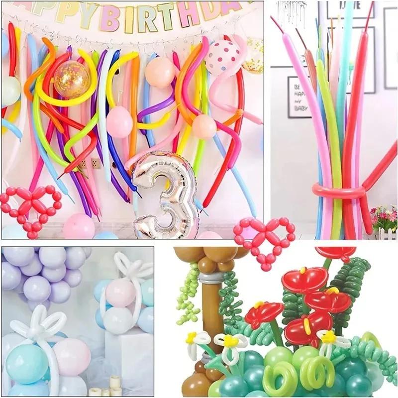 100pcs Colorful Twisting Balloons Magic Long Strip Latex Ballon For Kids Birthday Party Wedding Decoration DIY Animal Modeling