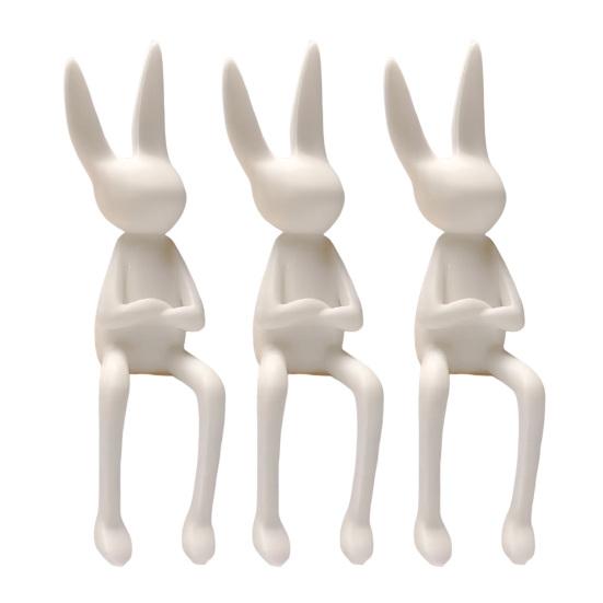 Moderne sitzende Hasenfigur, Osterhasenskulptur für das Wohnzimmer