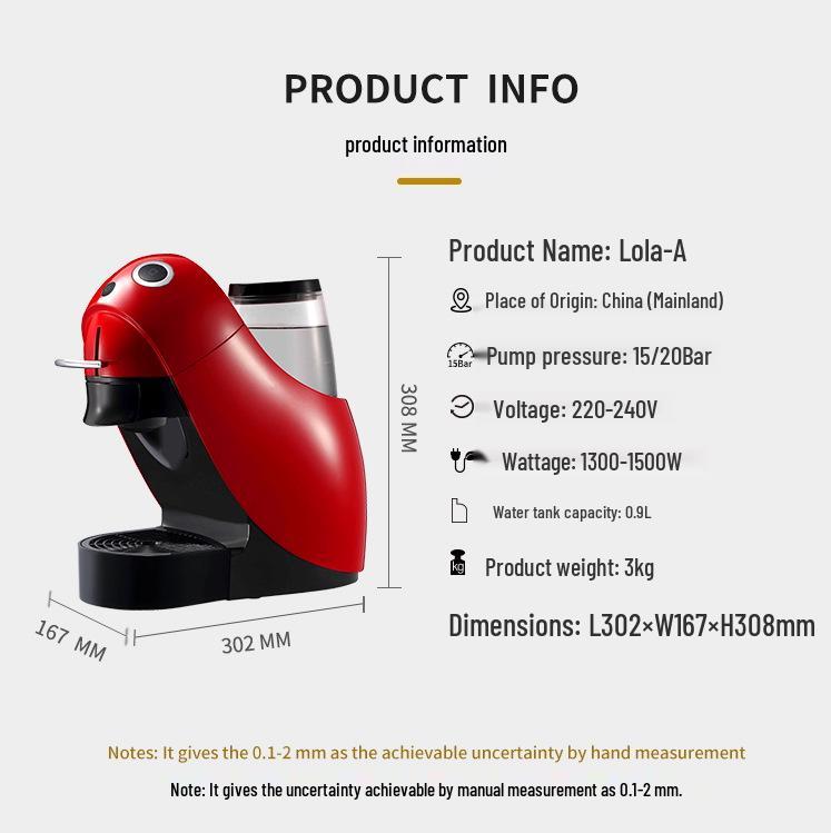 Kávovar na kapsle CINO West Lola-A: Stylový, Nastavitelný objem šálku, Extrakce s rotačním proudem vody