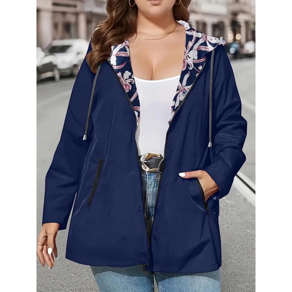 Women's Lightweight Zip-up Hooded Windbreaker Jacket Thin Outdoor Windproof Outerwear