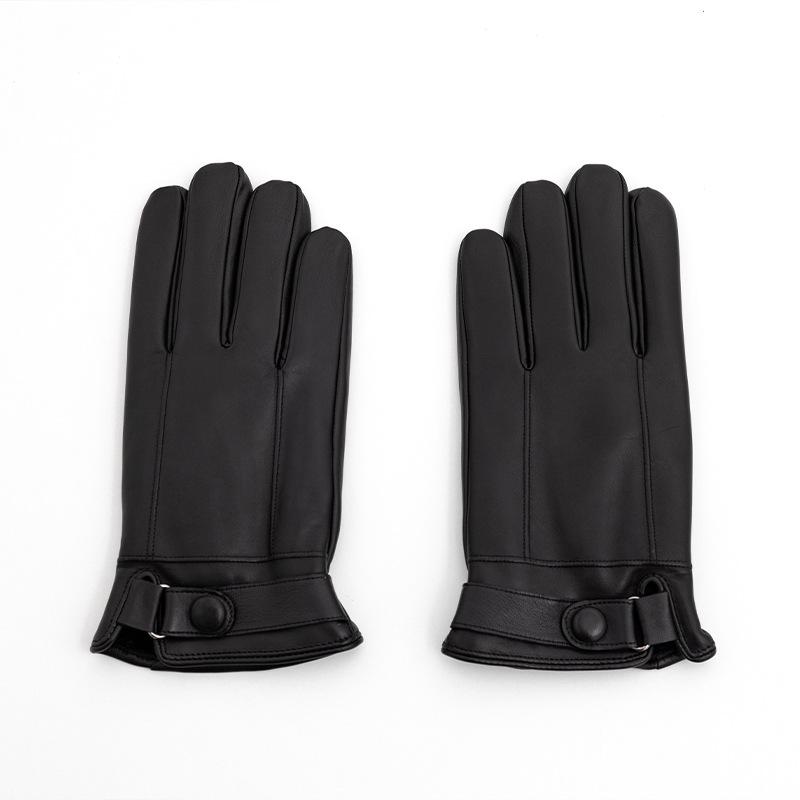 Leather Gloves for Men To Keep Warm In Autumn and Winter Driving and Cycling  Sheepskin Full Finger Gloves and Clothing Accessories