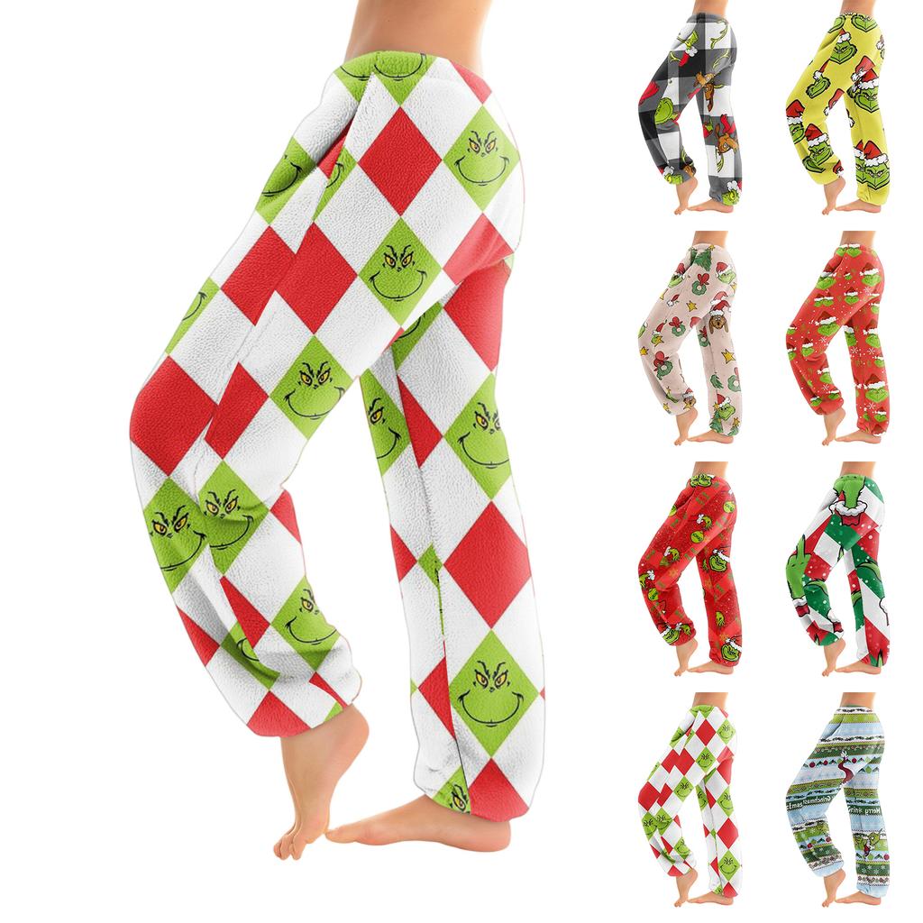 Women's Solid Color Trousers With Cuffs Casual Pants And Pajama Pants