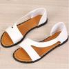 Roman Style Plus Size Fish Mouth Straight Flat Sandals With Open Toe Women's Shoes