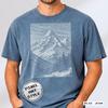 Pixel Art Mountain T-Shirt, Hiking Graphic Tee, Nature Landscape Shirt, Comfort Colors 1717, 1BitWear