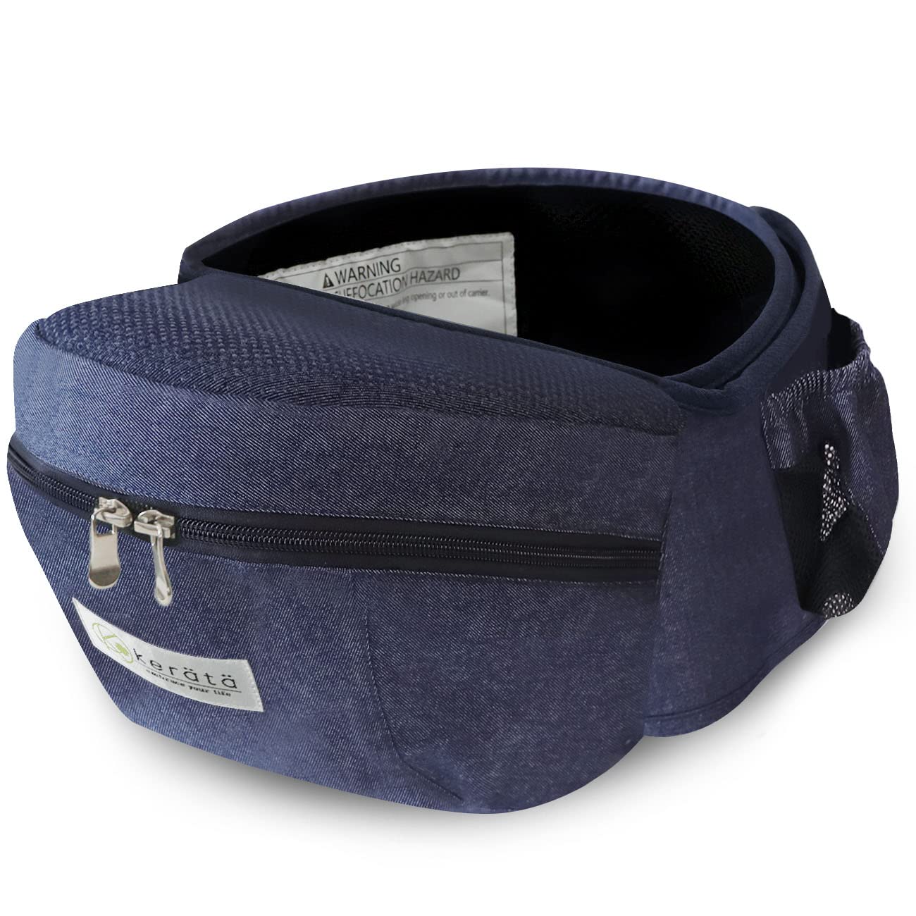 

Keratta HipGo Хипсит для ребенка Легкий, всего Поясной рюкзак с поясной сумкой-переноской, 375 г, Нескользящий (джинсы) джинсовый