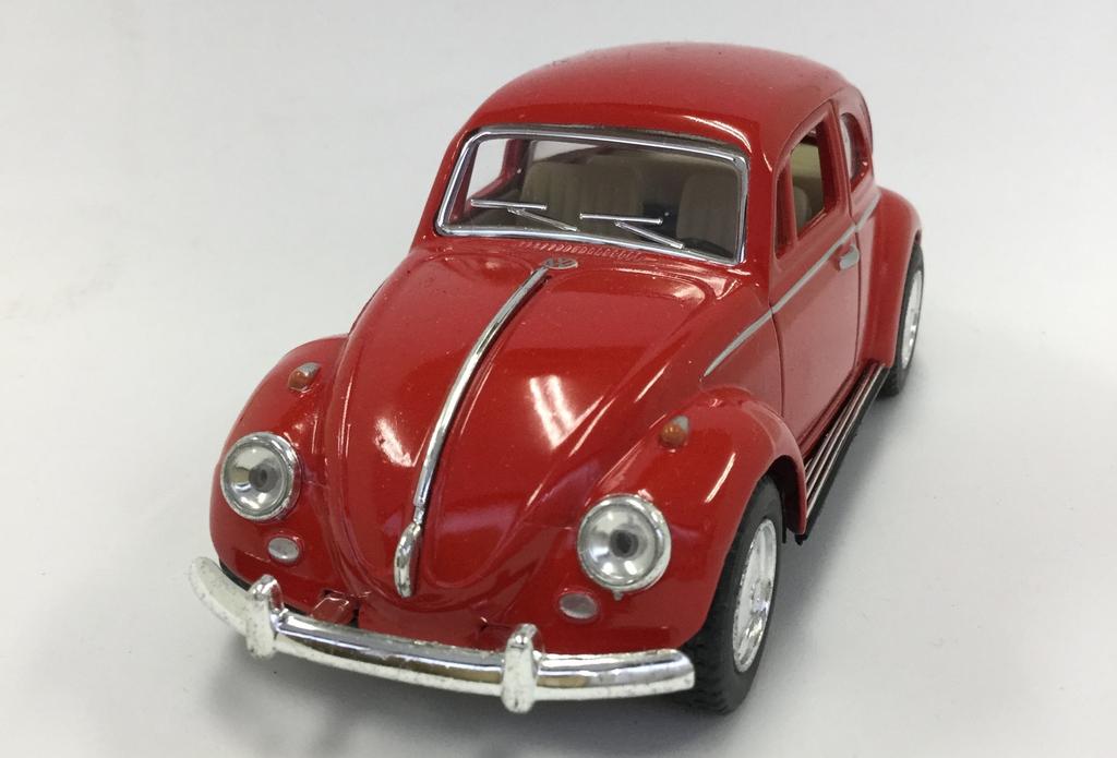 KiNSMART 1967 Classic Beetle Pullback Mini 1/32 Car, Die-cast (Red)