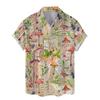 Colorful Mushroom 3d Print Hawaiian Shirt Men Summer Vacation Shirts Button Lapel Short Sleeve Street Shirt Clothing