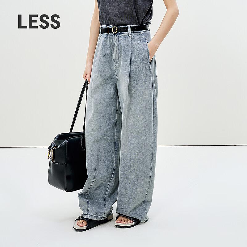 

LESS 2025 Spring Cotton Casual Wide-Leg Washed Jeans S