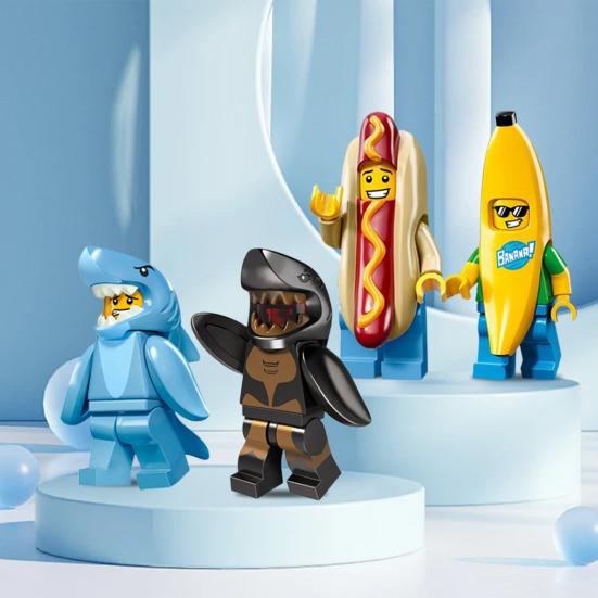 Mattoncini Bambola Molti Stili Collezionabile Fai da Te Assemblato Uomo Squalo Uomo Banana