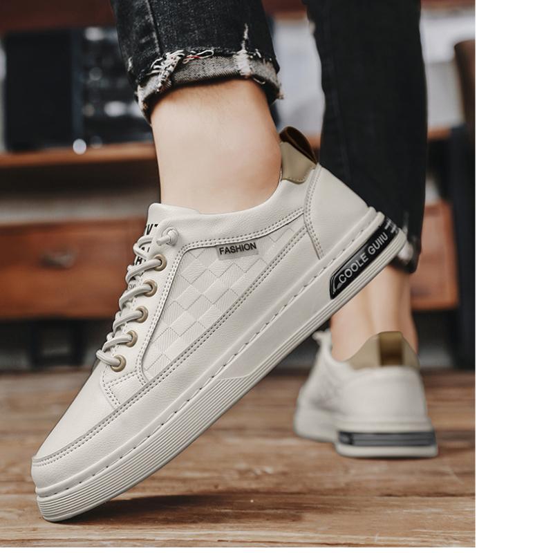 Herren Herbst Slip-on Sports Board Schuhe Bequem Mode Laufen Freizeit Kleine Weiße Dicke Sohle Schuhe