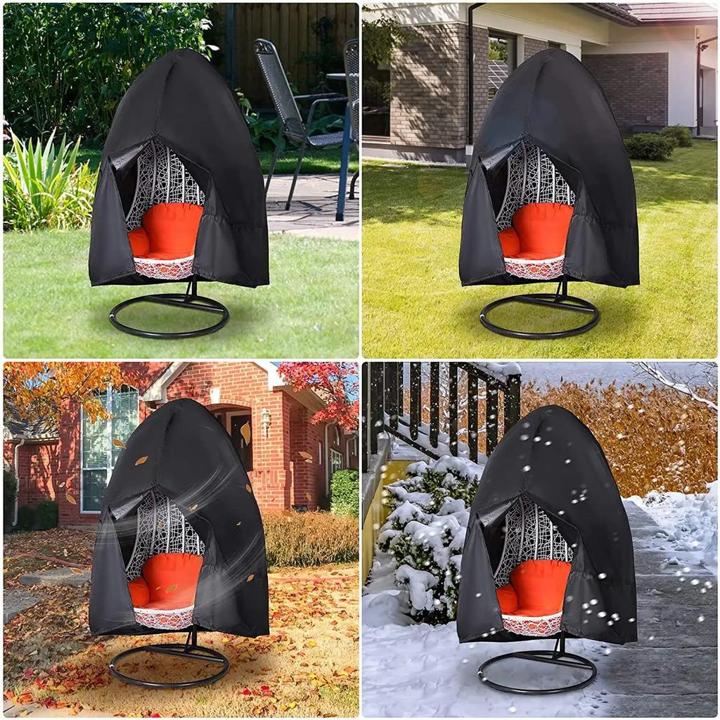 Patio Chair Cover Waterproof Dustproof Swing Chair Covers Egg Shaped Hanging Dust Cover Protector 210D Outdoor Garden Furniture